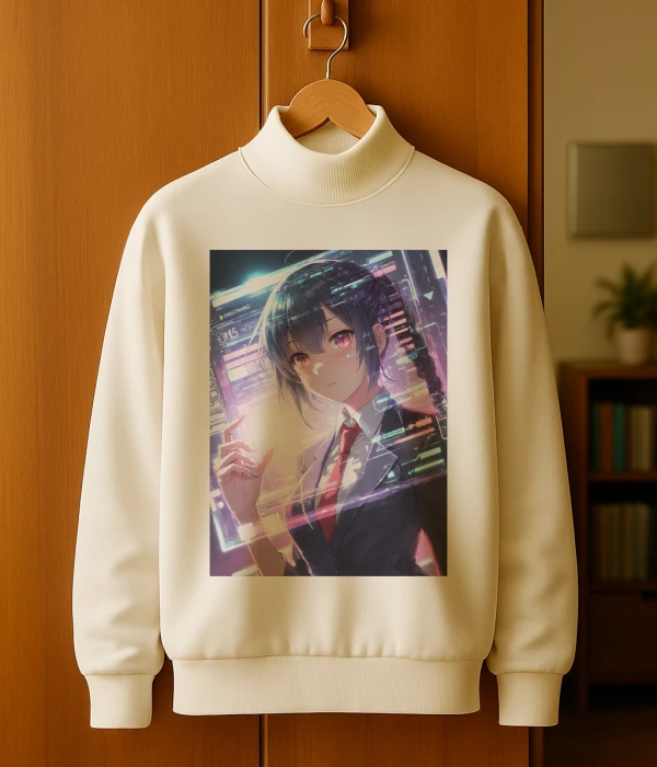 Hoodie--Anime - M, White