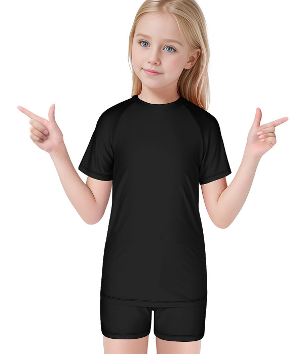 Children's Swimsuit Set - M, Black