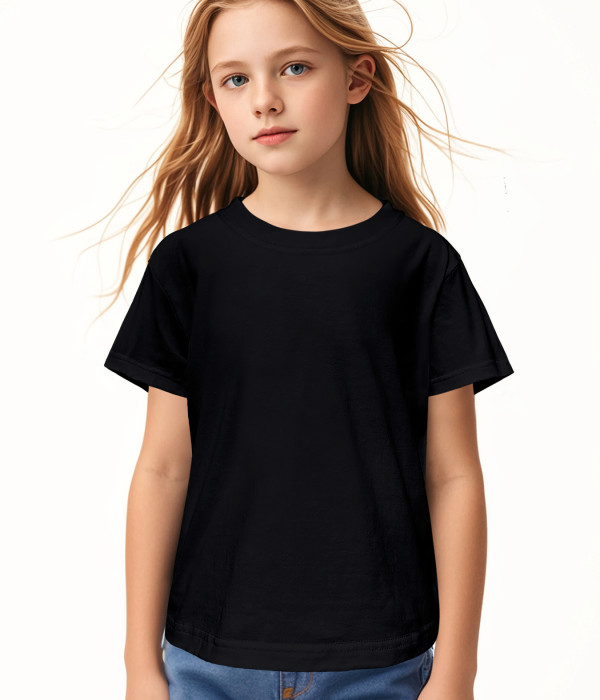 Children's Crewneck T-Shirt - S, Black